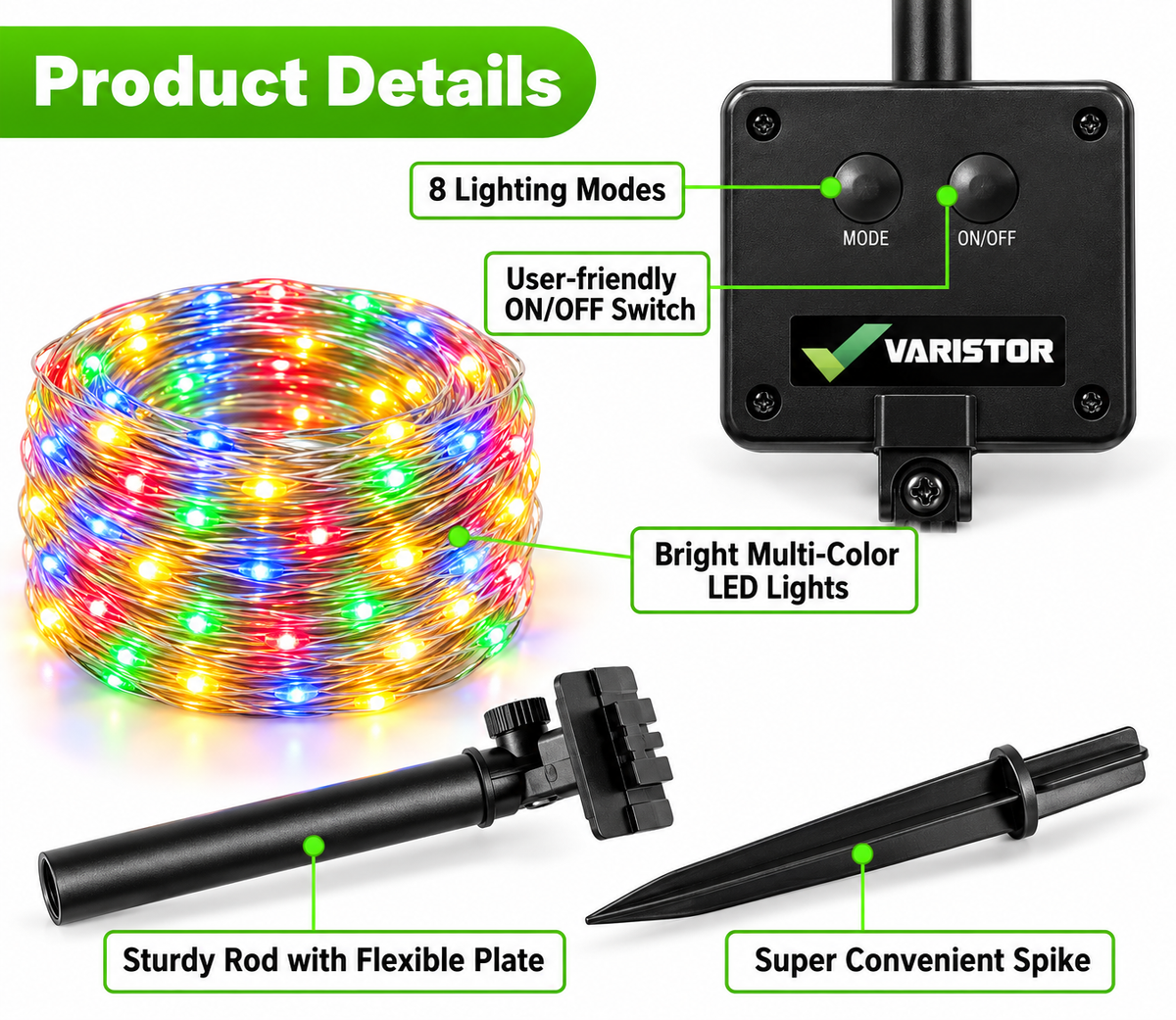 Solar Light for Home Outdoor – 22m Fairy Lights, 8 Modes